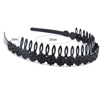 1 sztuk zwykły czarny rozciągliwy elastyczny cienki twardy Metal obręcz do włosów włosów ręcznie pałąk uchwyt zapięcie grzebień Hairgrips z zębami korona 4